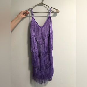 Fringe Trim Flapper Cami Dress